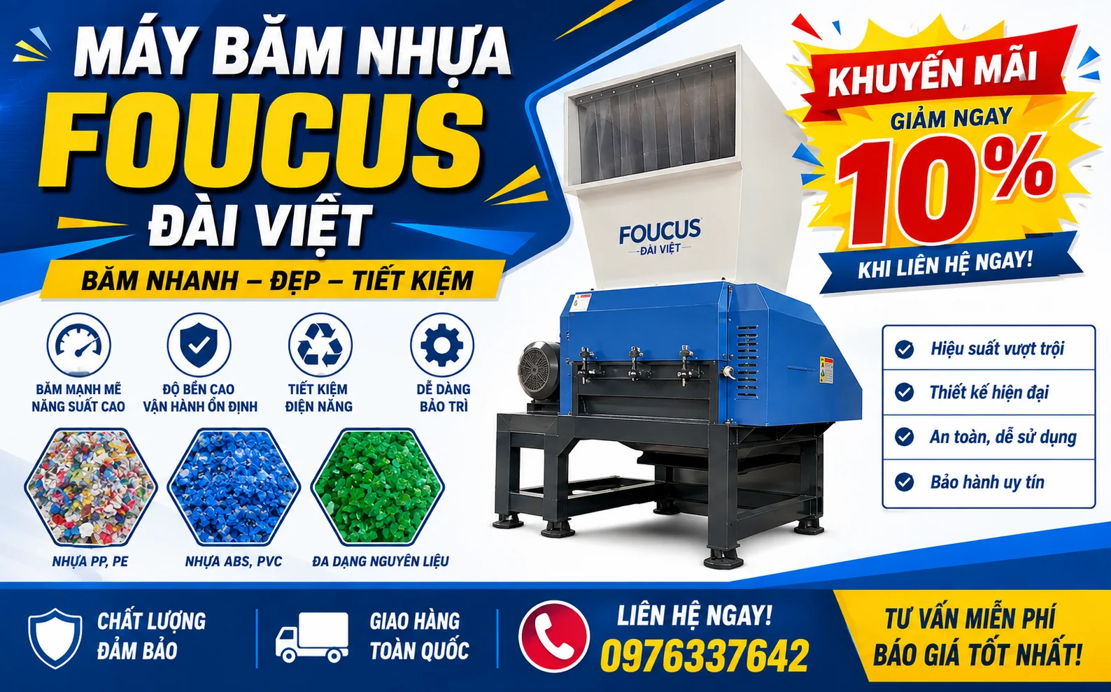 MÁY BĂM NHỰA ĐÀI VIỆT